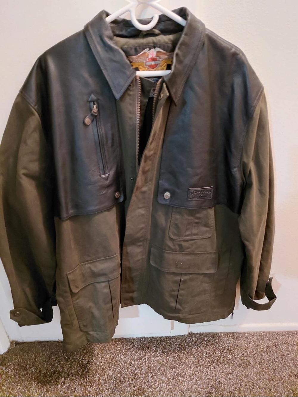 Harley-Davidson Olive and Black Military Field Jacket